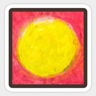 Yellow circle on a red base Sticker